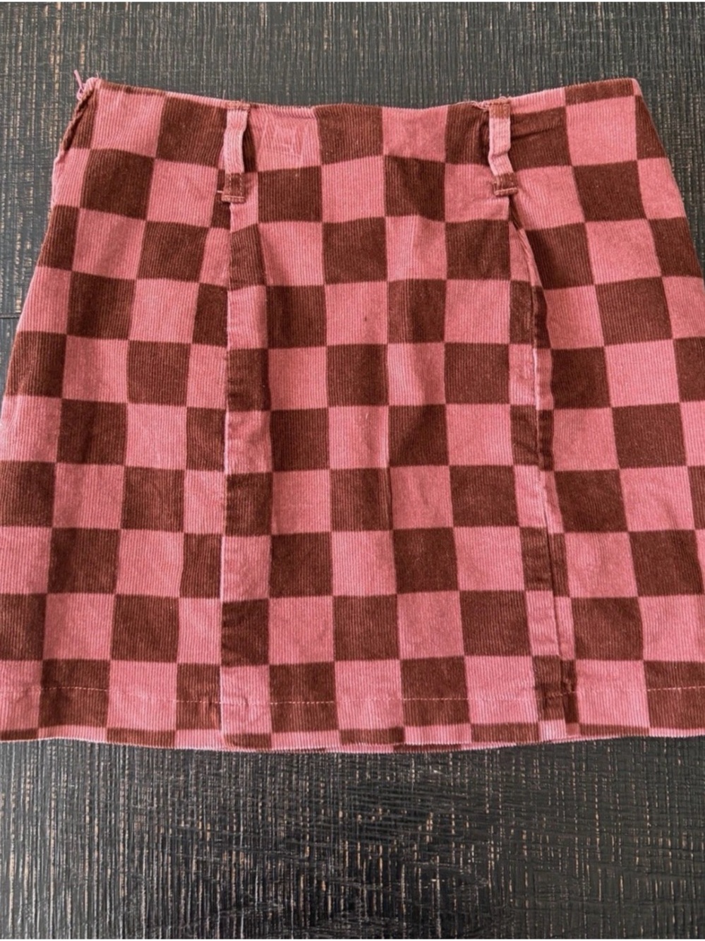 Wild Fable Women’s Mini Skirt Size 2 Small Corduroy Short Checkered Pink Skater